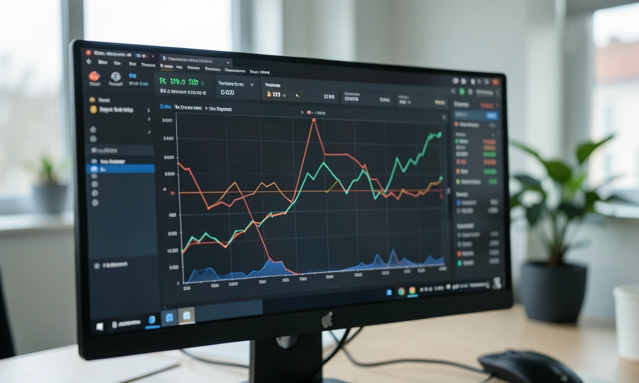 A real-time performance dashboard showing response-time graphs on a monitor